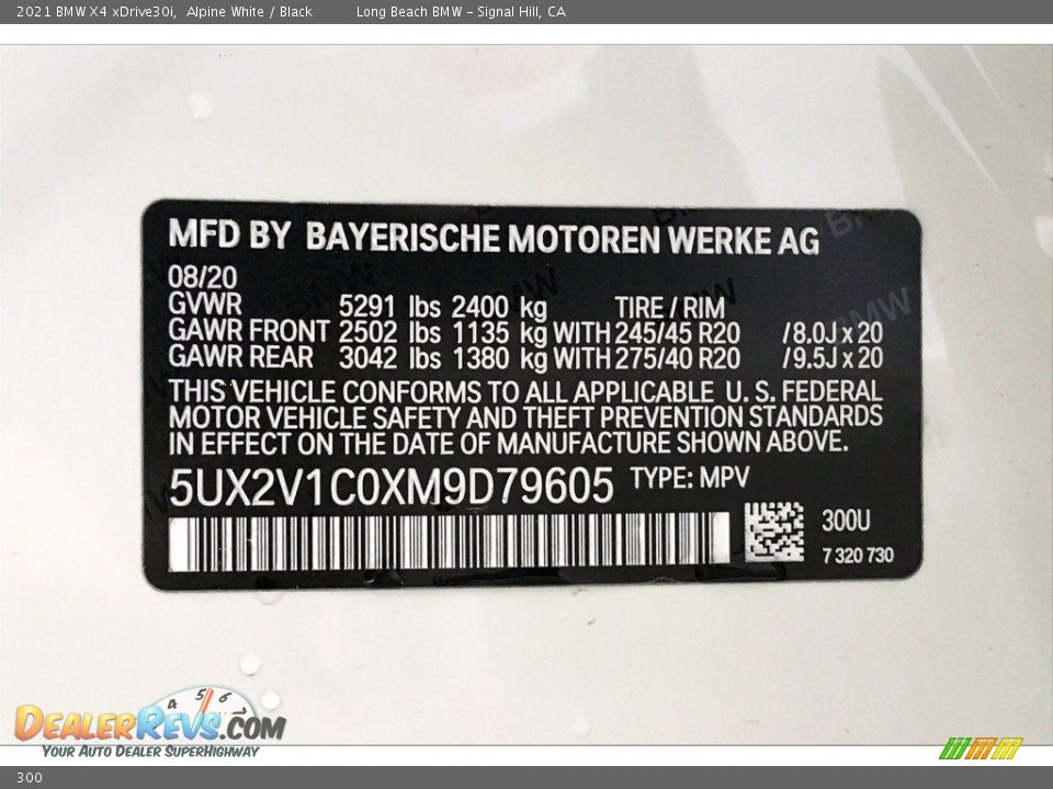 BMW Color Code 300 Alpine White