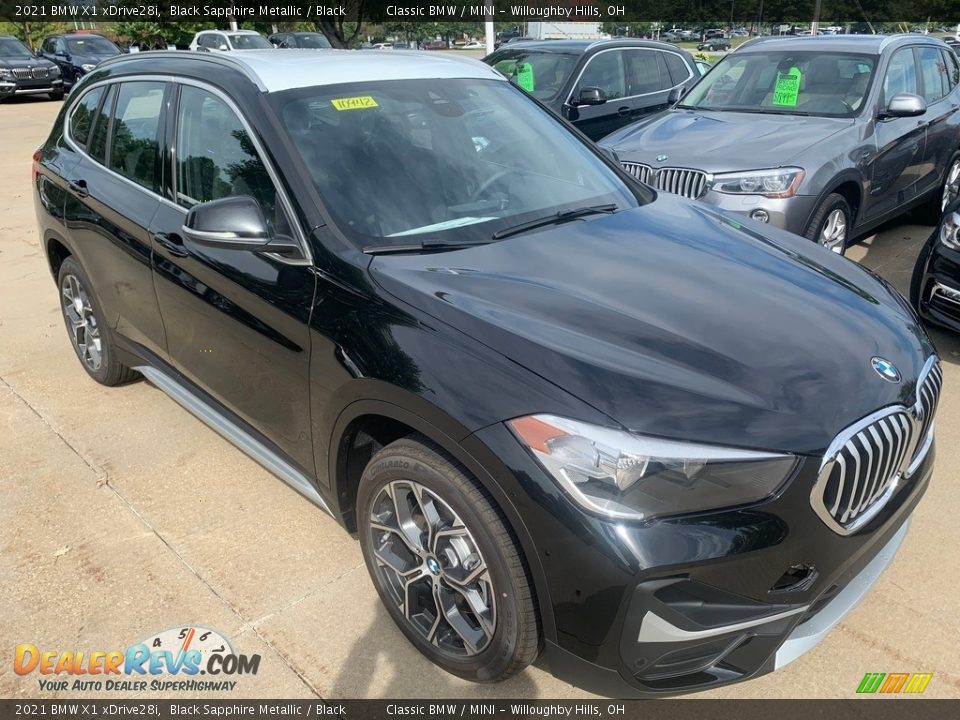 2021 BMW X1 xDrive28i Black Sapphire Metallic / Black Photo #1