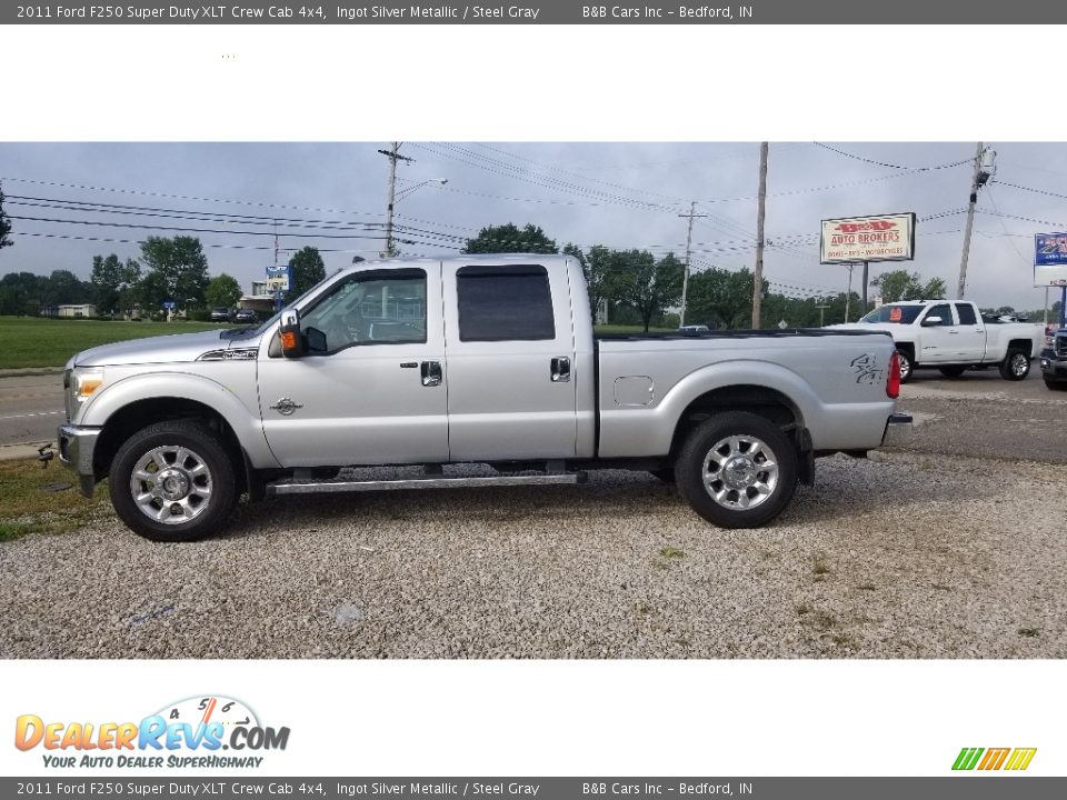 2011 Ford F250 Super Duty XLT Crew Cab 4x4 Ingot Silver Metallic / Steel Gray Photo #3