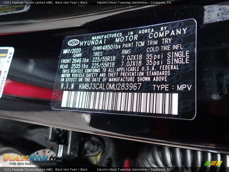 2021 Hyundai Tucson Limited AWD Black Noir Pearl / Black Photo #12