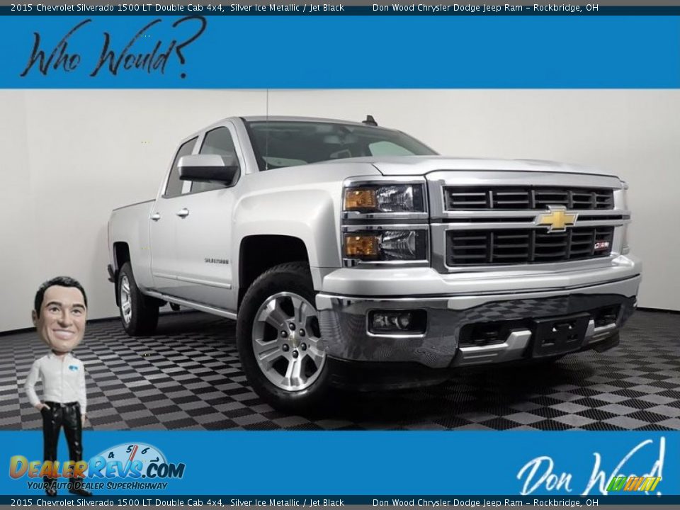 2015 Chevrolet Silverado 1500 LT Double Cab 4x4 Silver Ice Metallic / Jet Black Photo #1