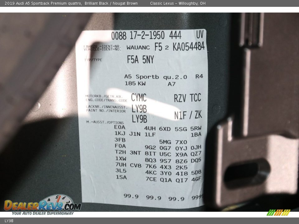 Audi Color Code LY9B Brilliant Black