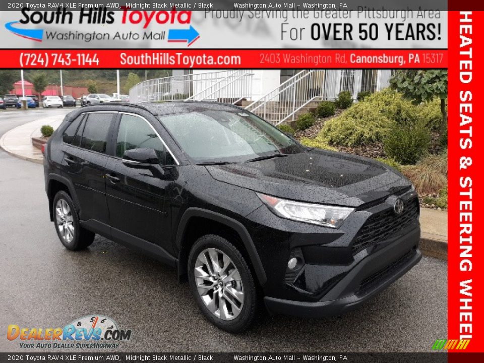 2020 Toyota RAV4 XLE Premium AWD Midnight Black Metallic / Black Photo #1
