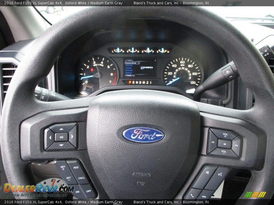 2016 Ford F150 XL SuperCab 4x4 Oxford White / Medium Earth Gray Photo #13