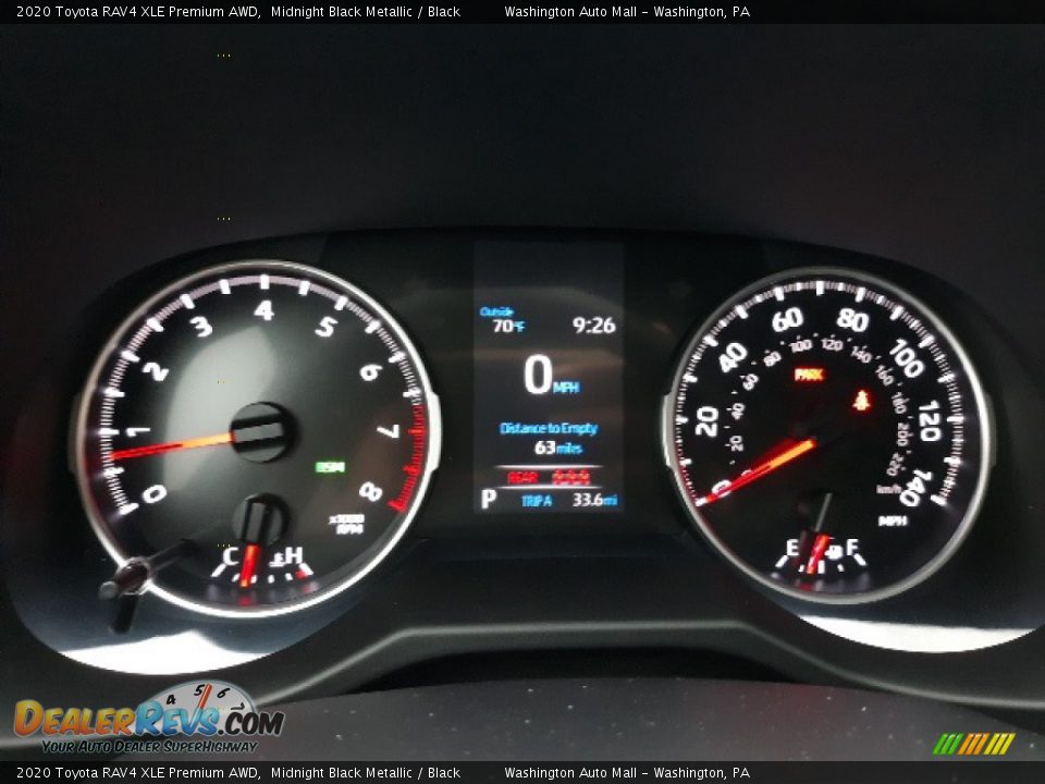 2020 Toyota RAV4 XLE Premium AWD Midnight Black Metallic / Black Photo #34