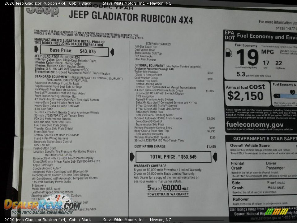 2020 Jeep Gladiator Rubicon 4x4 Gobi / Black Photo #30