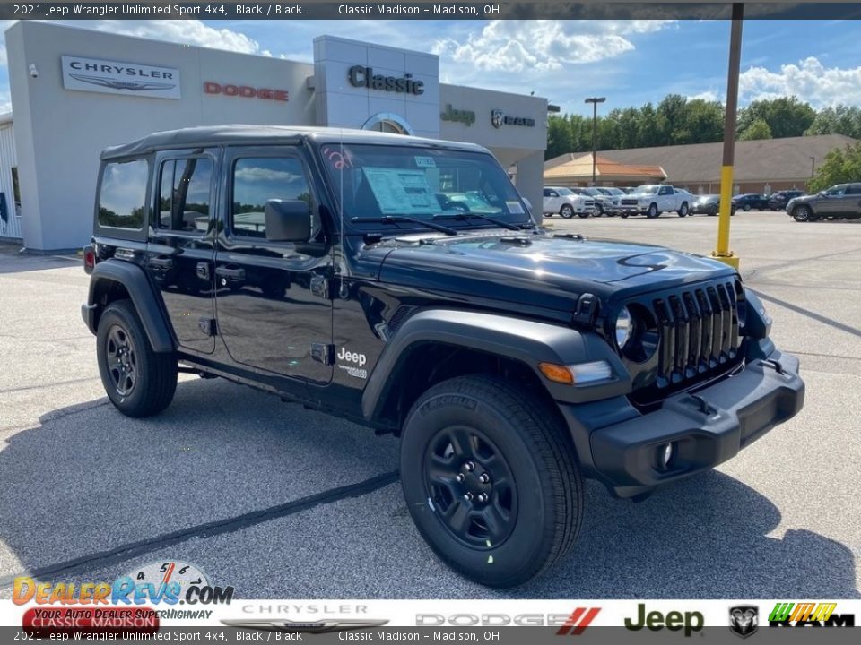 2021 Jeep Wrangler Unlimited Sport 4x4 Black / Black Photo #1
