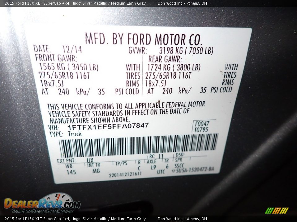 2015 Ford F150 XLT SuperCab 4x4 Ingot Silver Metallic / Medium Earth Gray Photo #30
