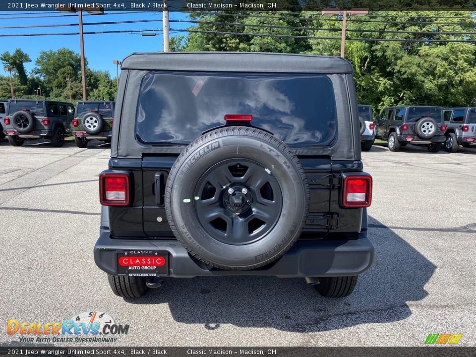 2021 Jeep Wrangler Unlimited Sport 4x4 Black / Black Photo #7
