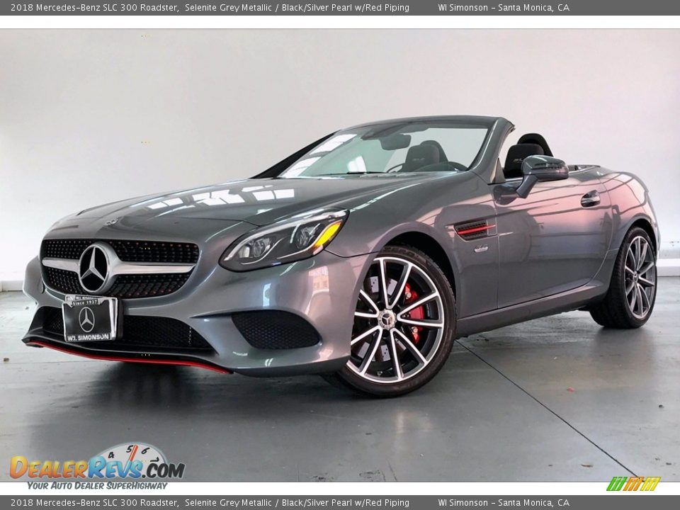 2018 Mercedes-Benz SLC 300 Roadster Selenite Grey Metallic / Black/Silver Pearl w/Red Piping Photo #12