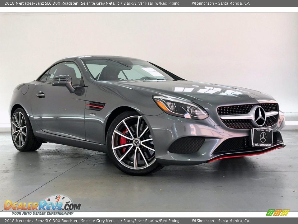 2018 Mercedes-Benz SLC 300 Roadster Selenite Grey Metallic / Black/Silver Pearl w/Red Piping Photo #32