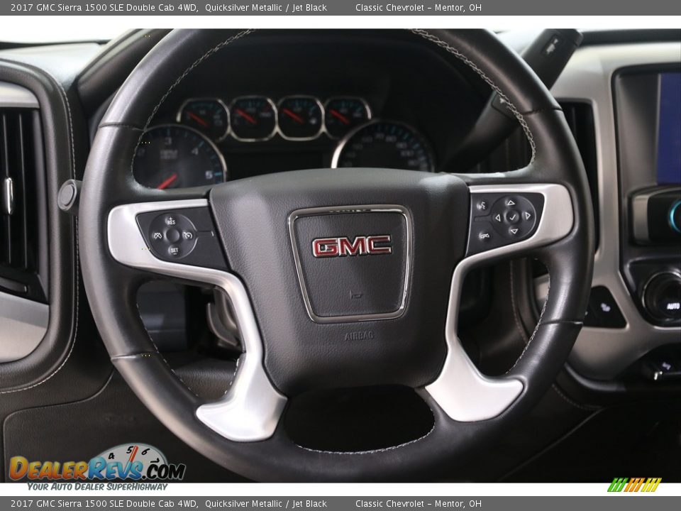 2017 GMC Sierra 1500 SLE Double Cab 4WD Quicksilver Metallic / Jet Black Photo #7