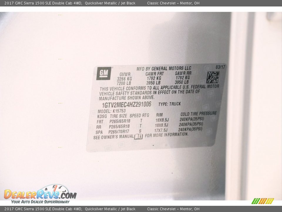 2017 GMC Sierra 1500 SLE Double Cab 4WD Quicksilver Metallic / Jet Black Photo #19