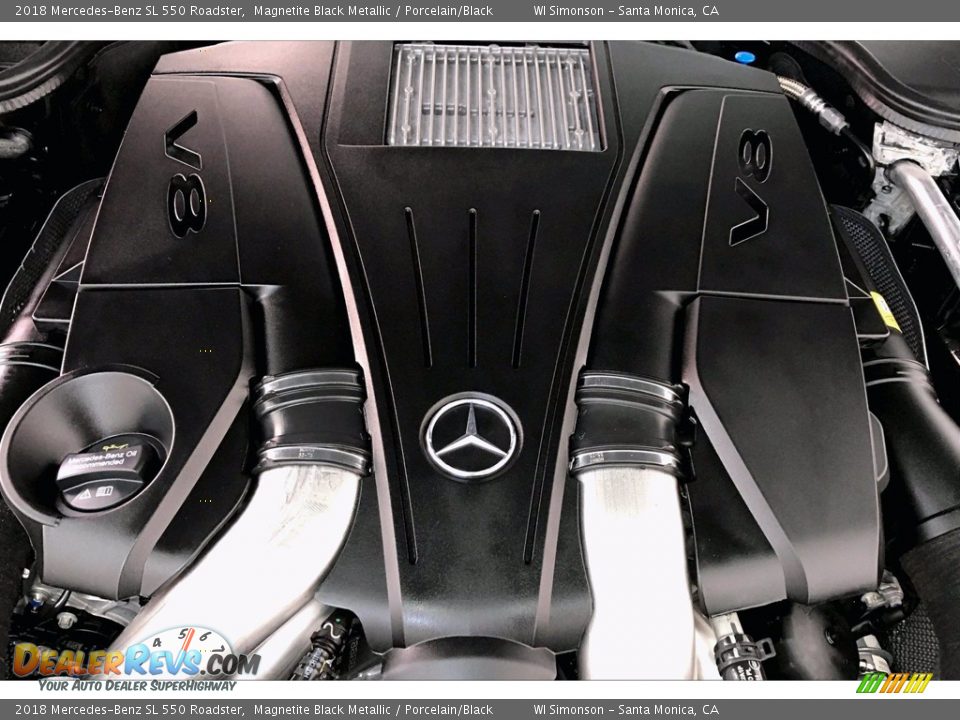 2018 Mercedes-Benz SL 550 Roadster Magnetite Black Metallic / Porcelain/Black Photo #29