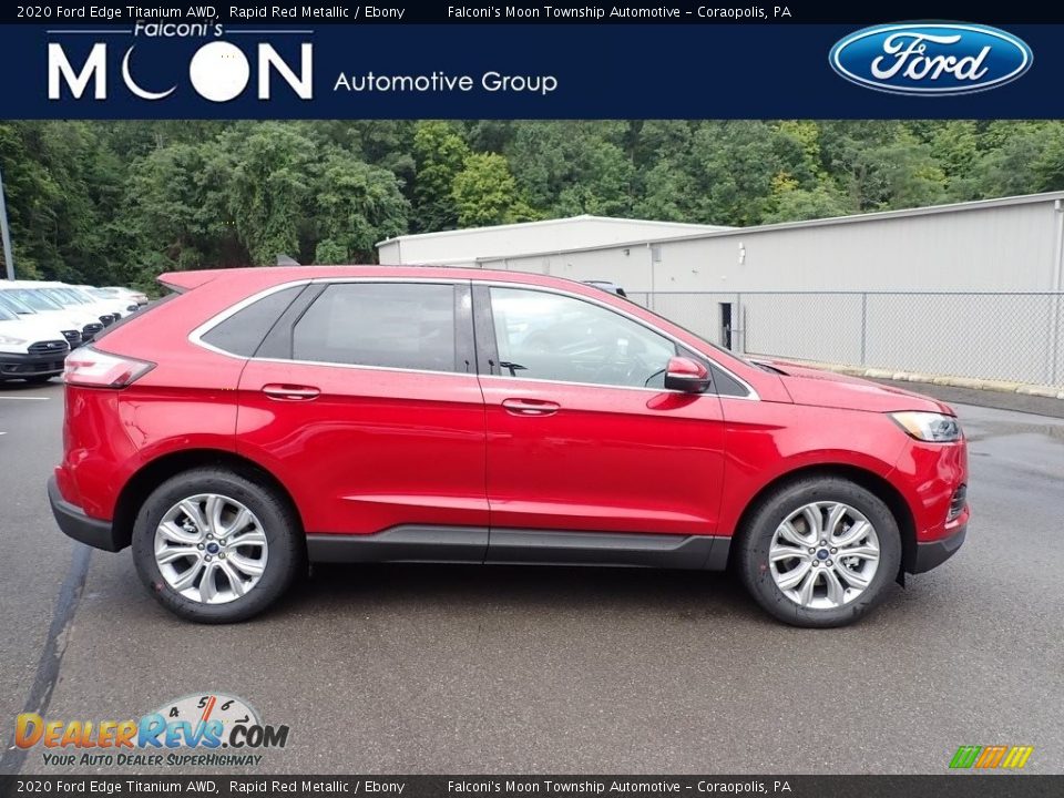 2020 Ford Edge Titanium AWD Rapid Red Metallic / Ebony Photo #1