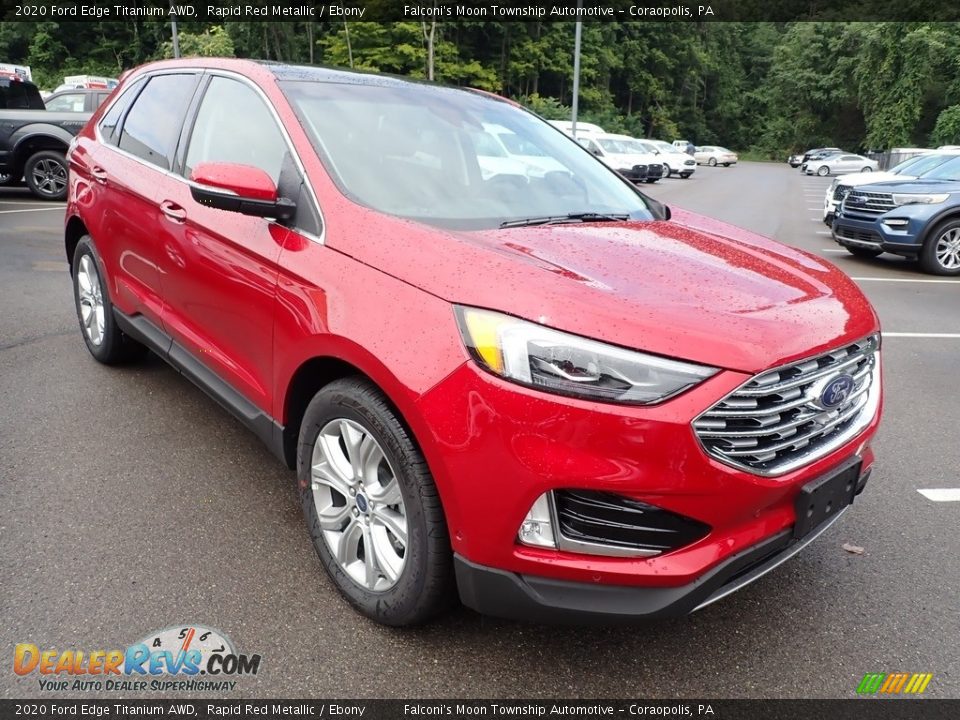 2020 Ford Edge Titanium AWD Rapid Red Metallic / Ebony Photo #3