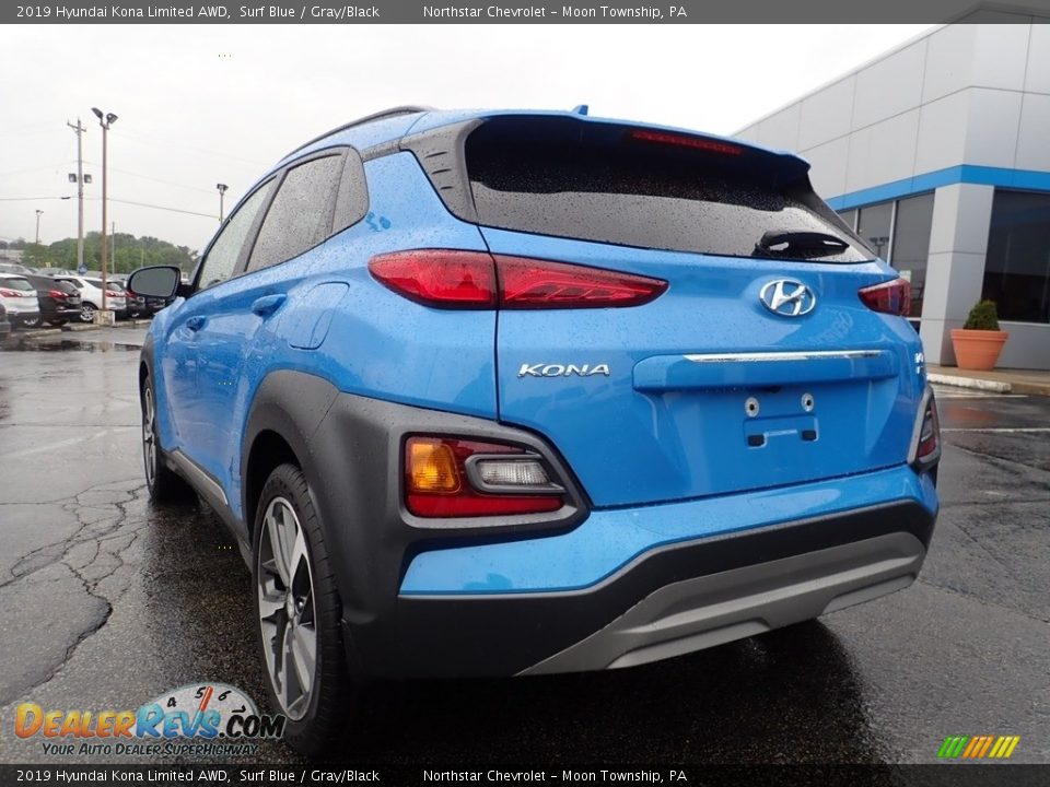 2019 Hyundai Kona Limited AWD Surf Blue / Gray/Black Photo #5