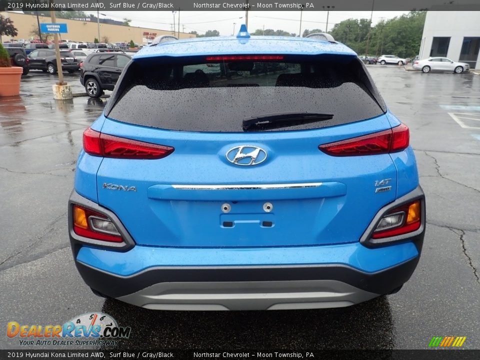 2019 Hyundai Kona Limited AWD Surf Blue / Gray/Black Photo #6