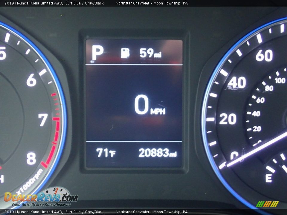 2019 Hyundai Kona Limited AWD Surf Blue / Gray/Black Photo #29