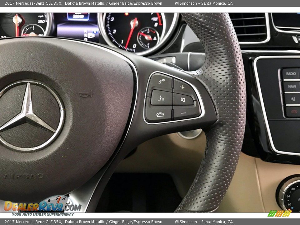 2017 Mercedes-Benz GLE 350 Dakota Brown Metallic / Ginger Beige/Espresso Brown Photo #19