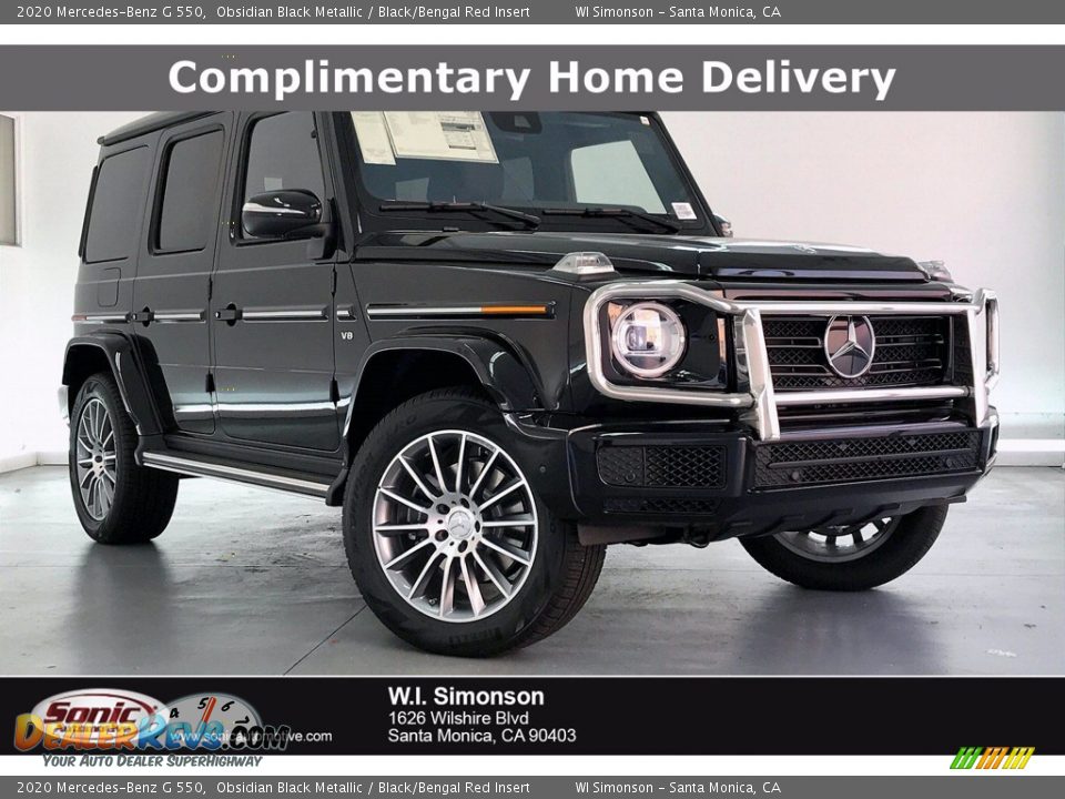 2020 Mercedes-Benz G 550 Obsidian Black Metallic / Black/Bengal Red Insert Photo #1