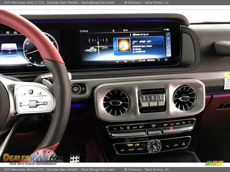 2020 Mercedes-Benz G 550 Obsidian Black Metallic / Black/Bengal Red Insert Photo #6