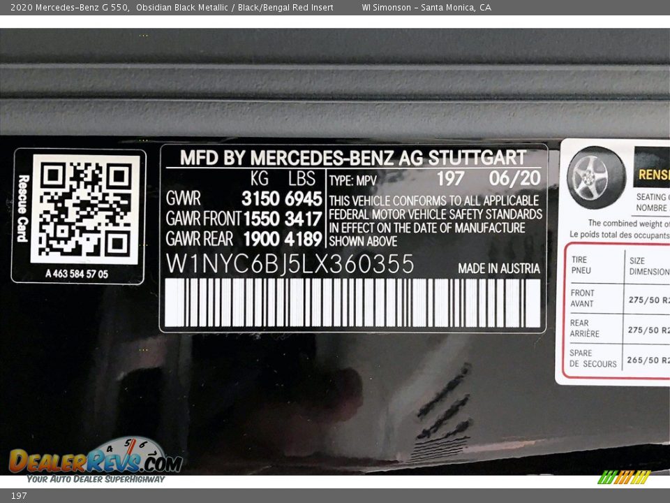 Mercedes-Benz Color Code 197 Obsidian Black Metallic