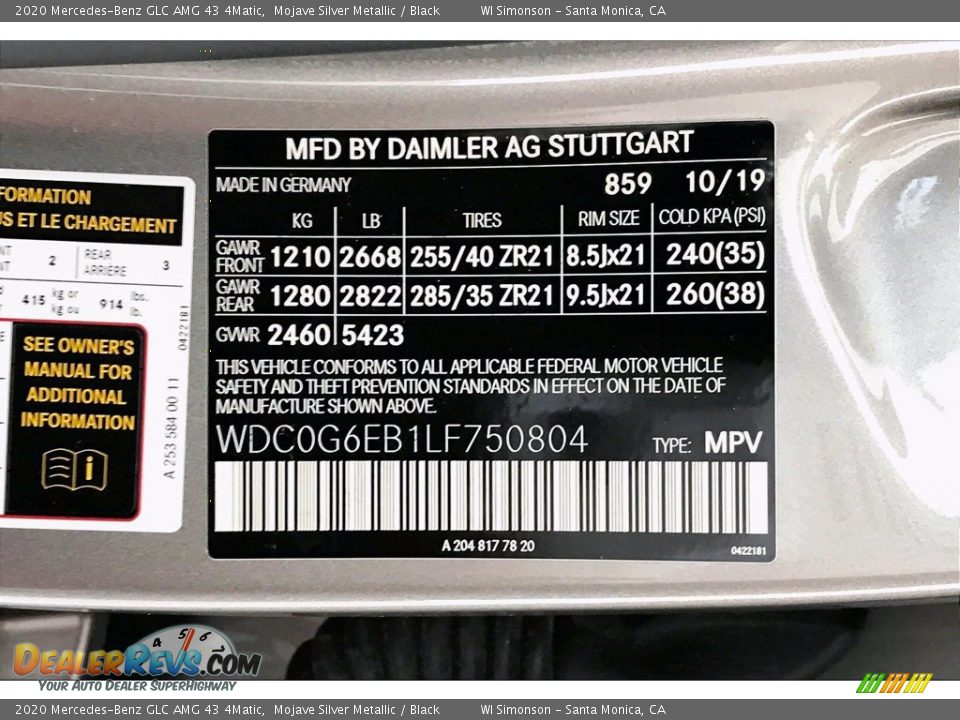 2020 Mercedes-Benz GLC AMG 43 4Matic Mojave Silver Metallic / Black Photo #11