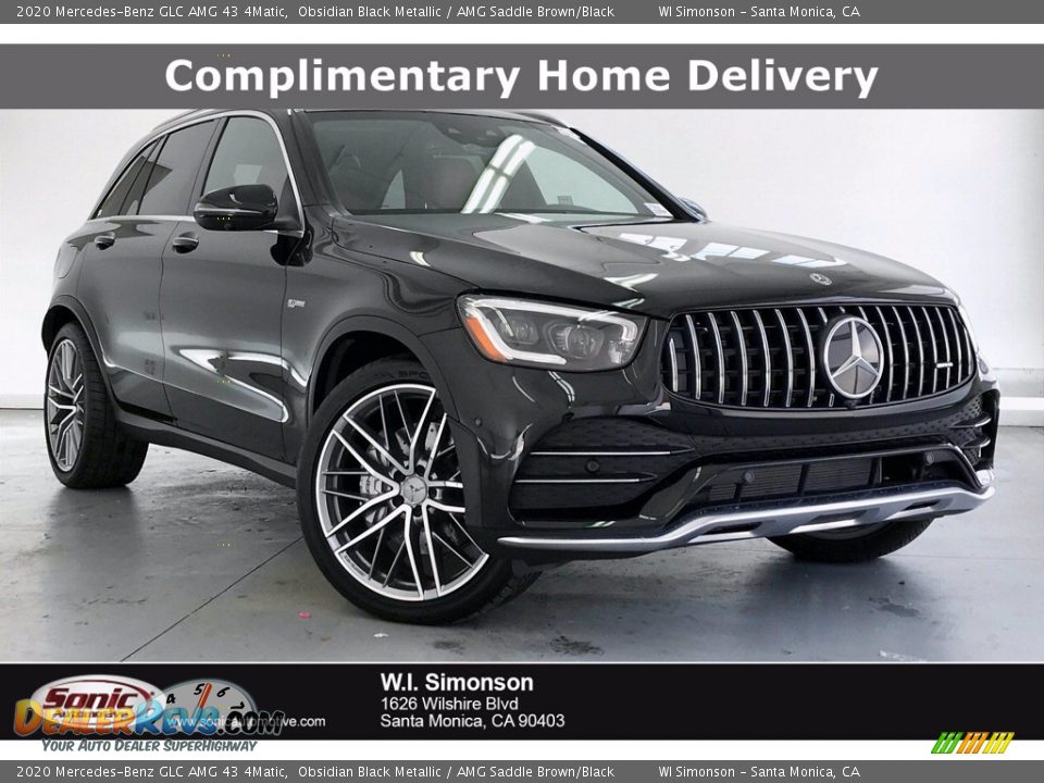 2020 Mercedes-Benz GLC AMG 43 4Matic Obsidian Black Metallic / AMG Saddle Brown/Black Photo #1