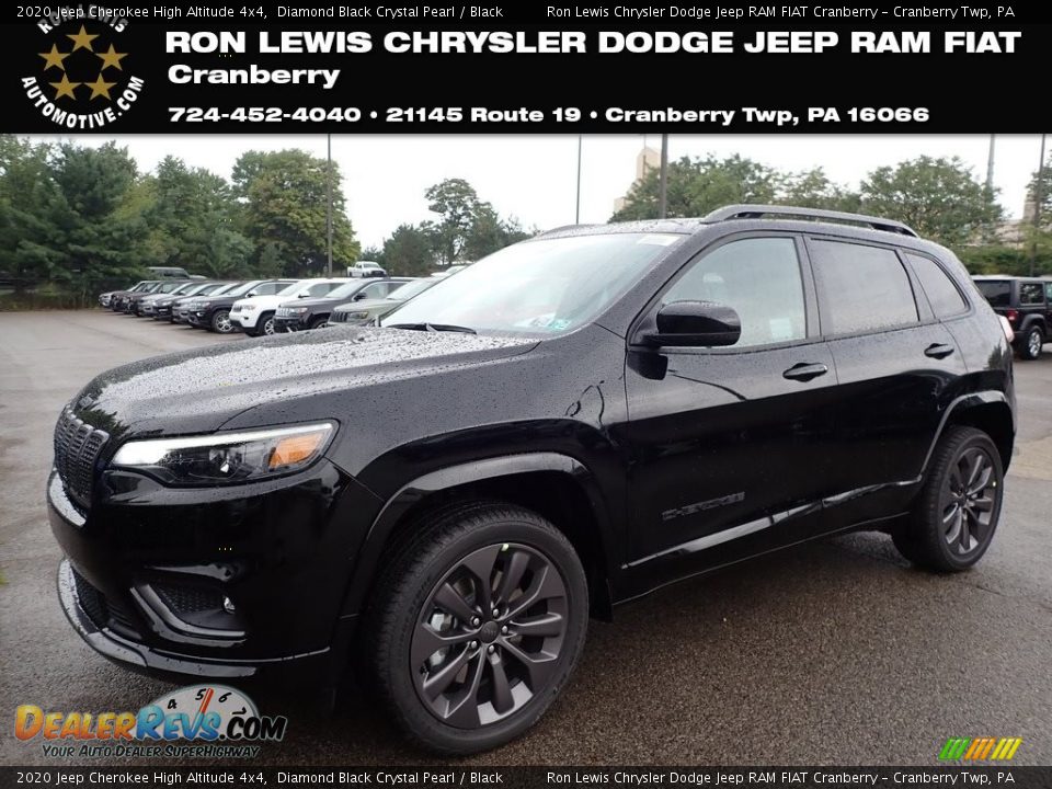 2020 Jeep Cherokee High Altitude 4x4 Diamond Black Crystal Pearl / Black Photo #1