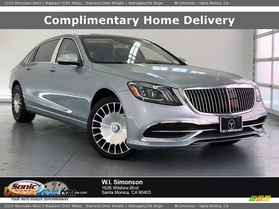 2020 Mercedes-Benz S Maybach S560 4Matic Diamond Silver Metallic / Mahogany/Silk Beige Photo #1