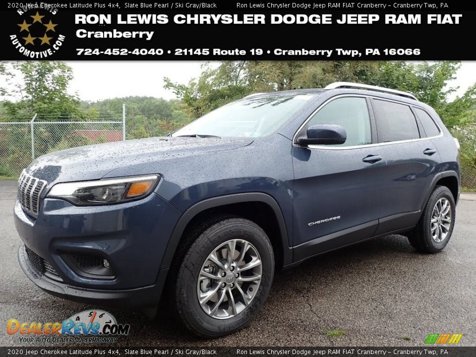 2020 Jeep Cherokee Latitude Plus 4x4 Slate Blue Pearl / Ski Gray/Black Photo #1