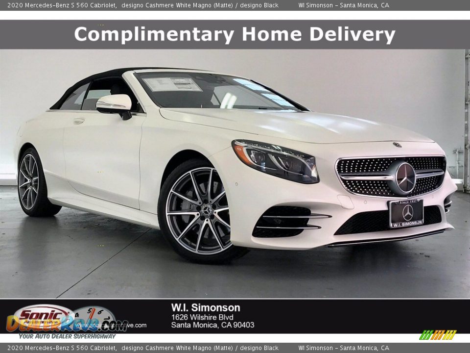 2020 Mercedes-Benz S 560 Cabriolet designo Cashmere White Magno (Matte) / designo Black Photo #1