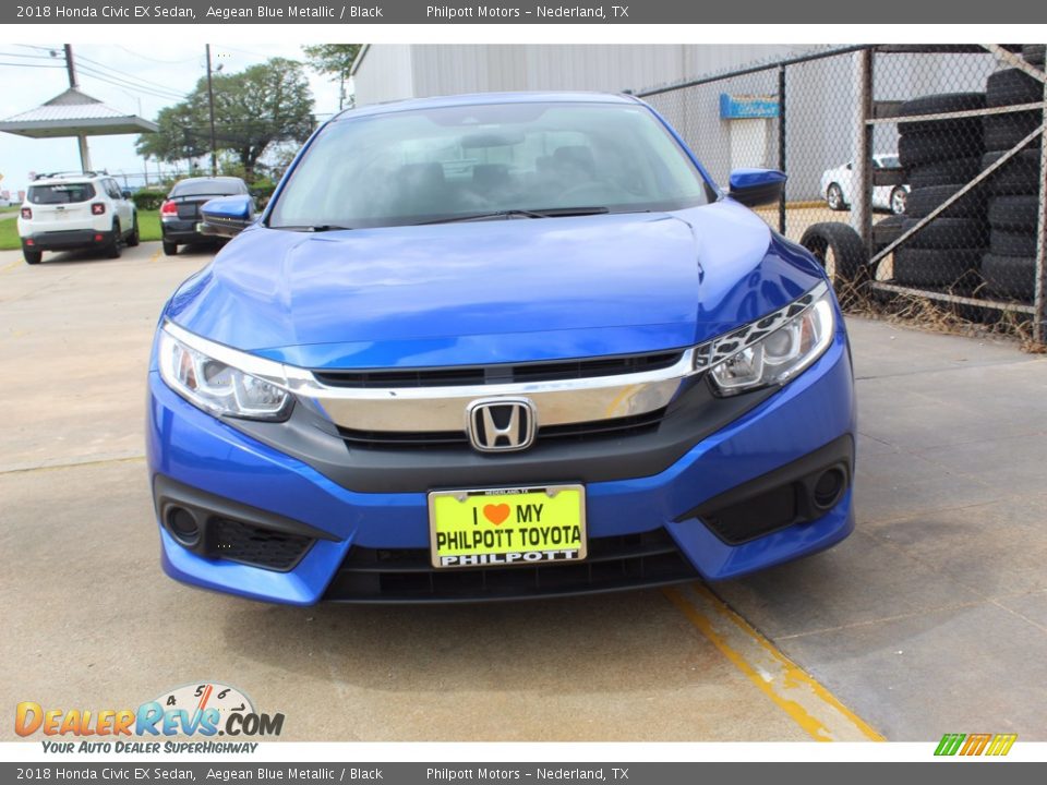 2018 Honda Civic EX Sedan Aegean Blue Metallic / Black Photo #3