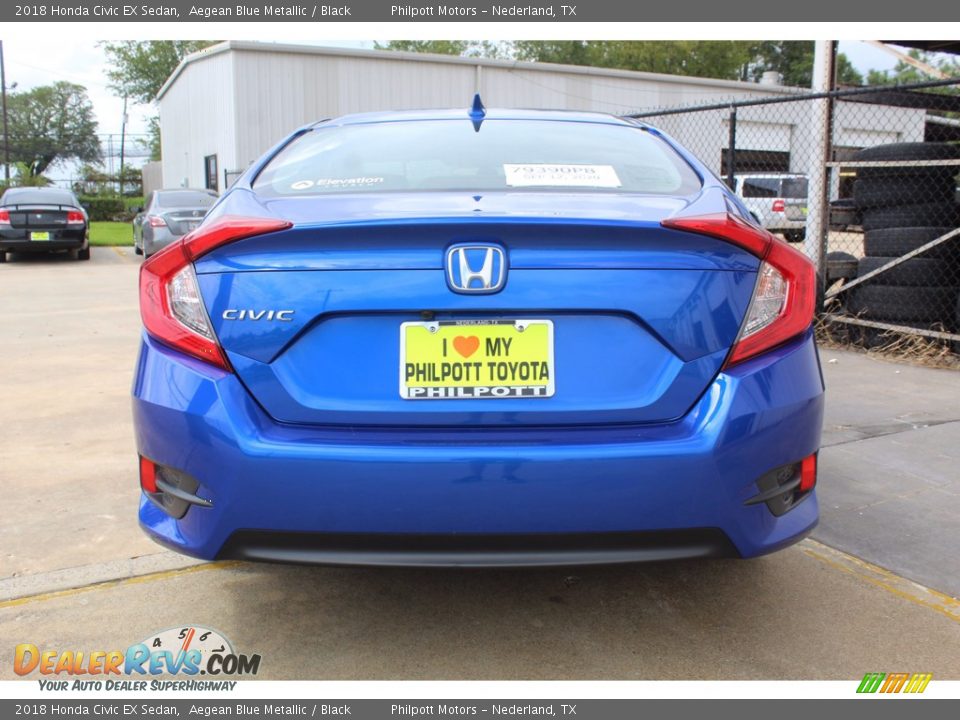 2018 Honda Civic EX Sedan Aegean Blue Metallic / Black Photo #7