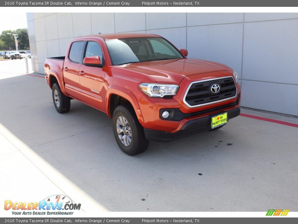 2016 Toyota Tacoma SR Double Cab Inferno Orange / Cement Gray Photo #2