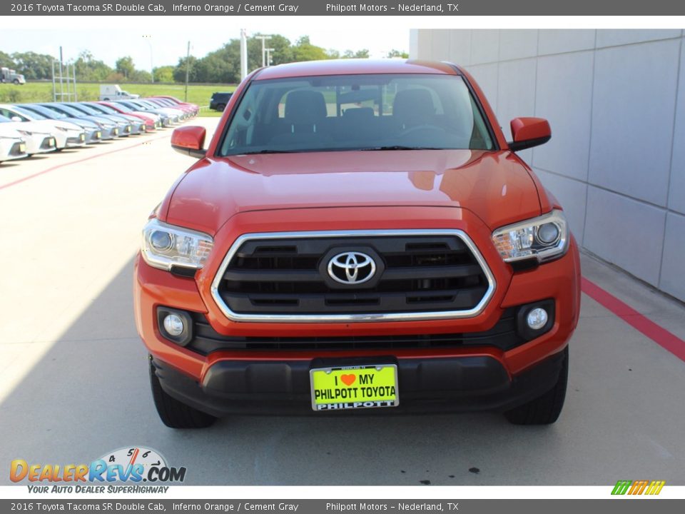 2016 Toyota Tacoma SR Double Cab Inferno Orange / Cement Gray Photo #3