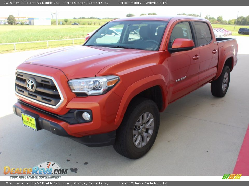 2016 Toyota Tacoma SR Double Cab Inferno Orange / Cement Gray Photo #4