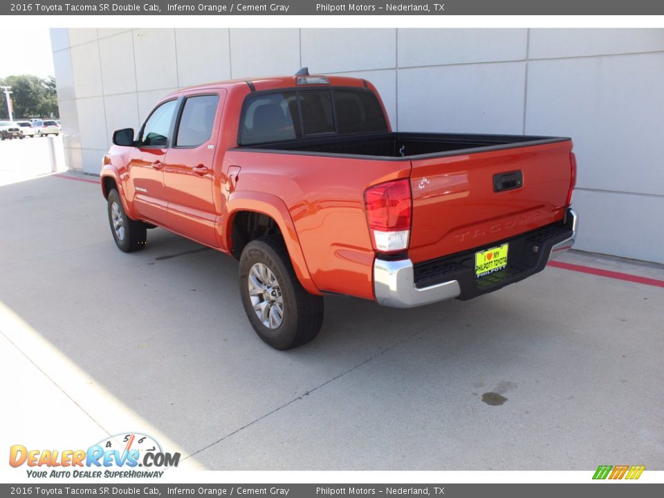 2016 Toyota Tacoma SR Double Cab Inferno Orange / Cement Gray Photo #6