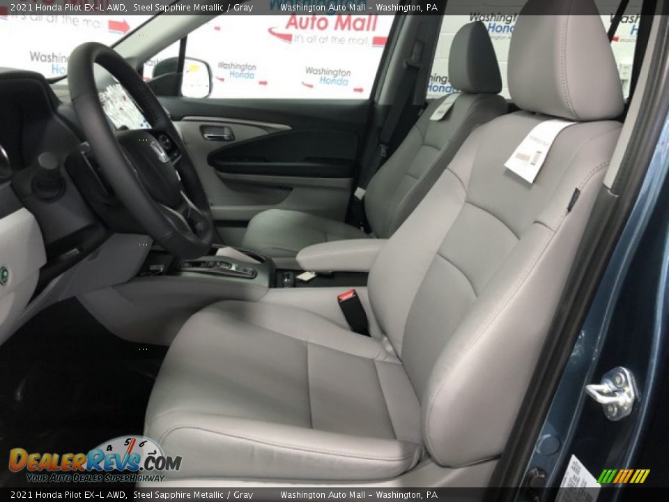 2021 Honda Pilot EX-L AWD Steel Sapphire Metallic / Gray Photo #5
