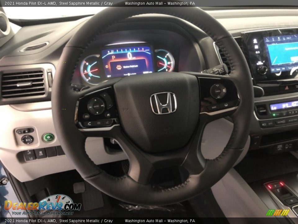2021 Honda Pilot EX-L AWD Steel Sapphire Metallic / Gray Photo #11