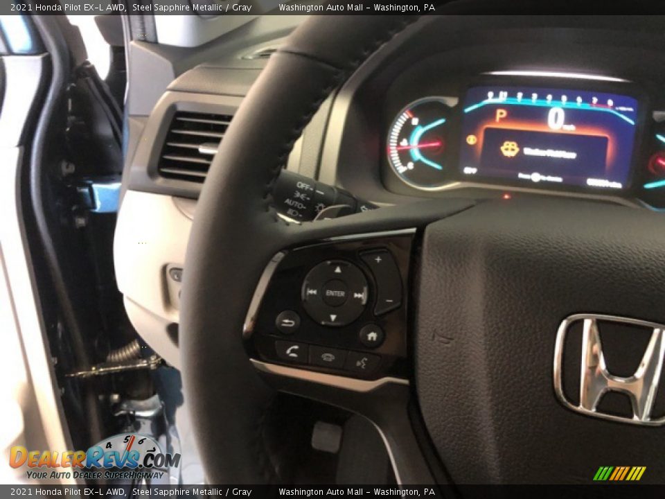 2021 Honda Pilot EX-L AWD Steel Sapphire Metallic / Gray Photo #12