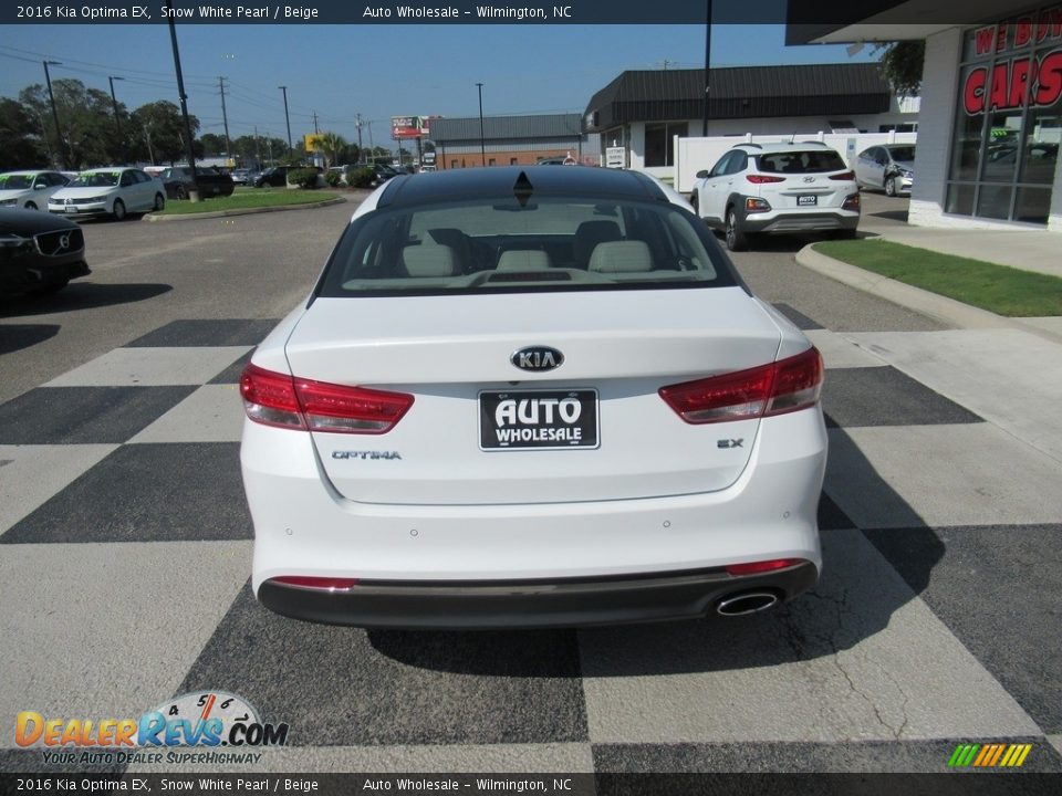 2016 Kia Optima EX Snow White Pearl / Beige Photo #4