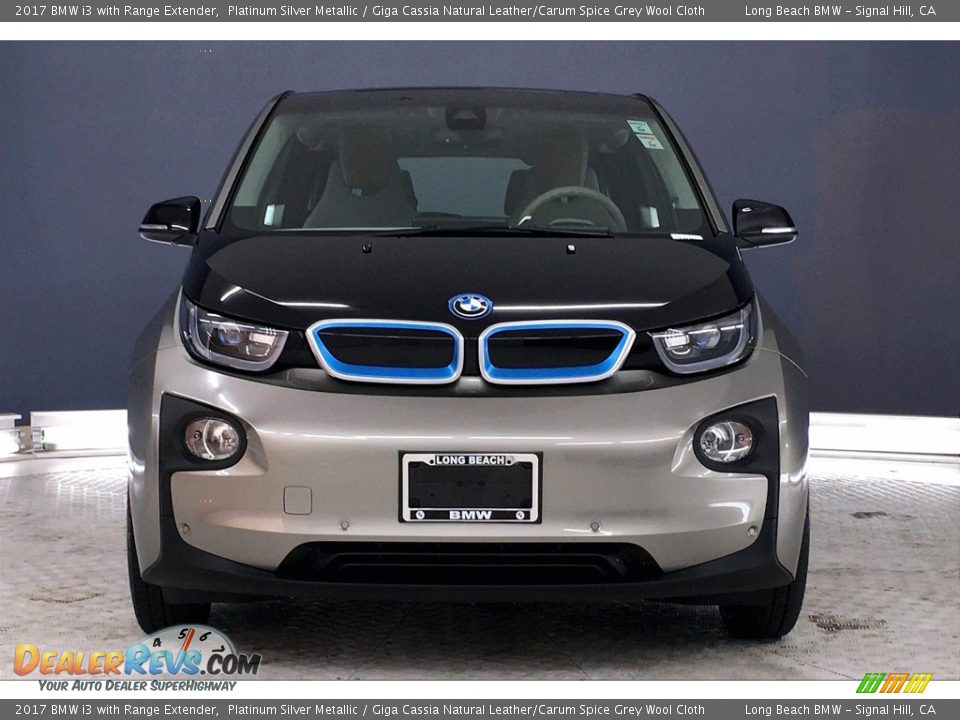 2017 BMW i3 with Range Extender Platinum Silver Metallic / Giga Cassia Natural Leather/Carum Spice Grey Wool Cloth Photo #2