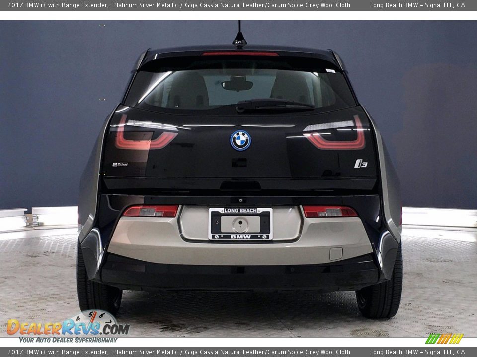2017 BMW i3 with Range Extender Platinum Silver Metallic / Giga Cassia Natural Leather/Carum Spice Grey Wool Cloth Photo #3