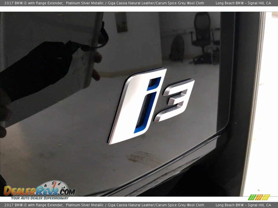 2017 BMW i3 with Range Extender Platinum Silver Metallic / Giga Cassia Natural Leather/Carum Spice Grey Wool Cloth Photo #7