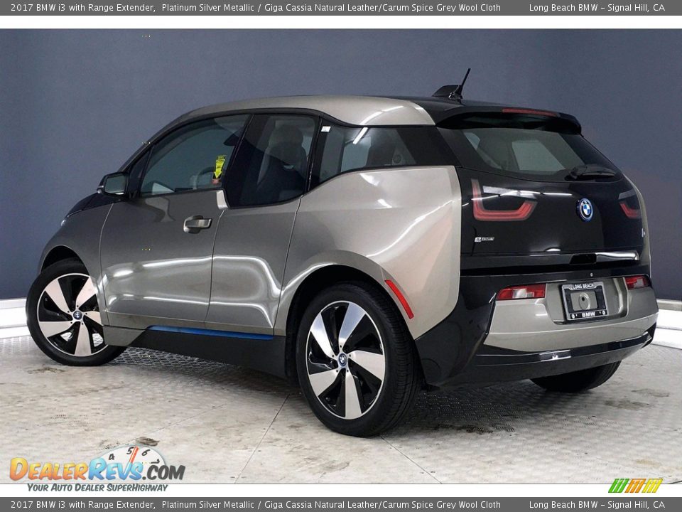 2017 BMW i3 with Range Extender Platinum Silver Metallic / Giga Cassia Natural Leather/Carum Spice Grey Wool Cloth Photo #10