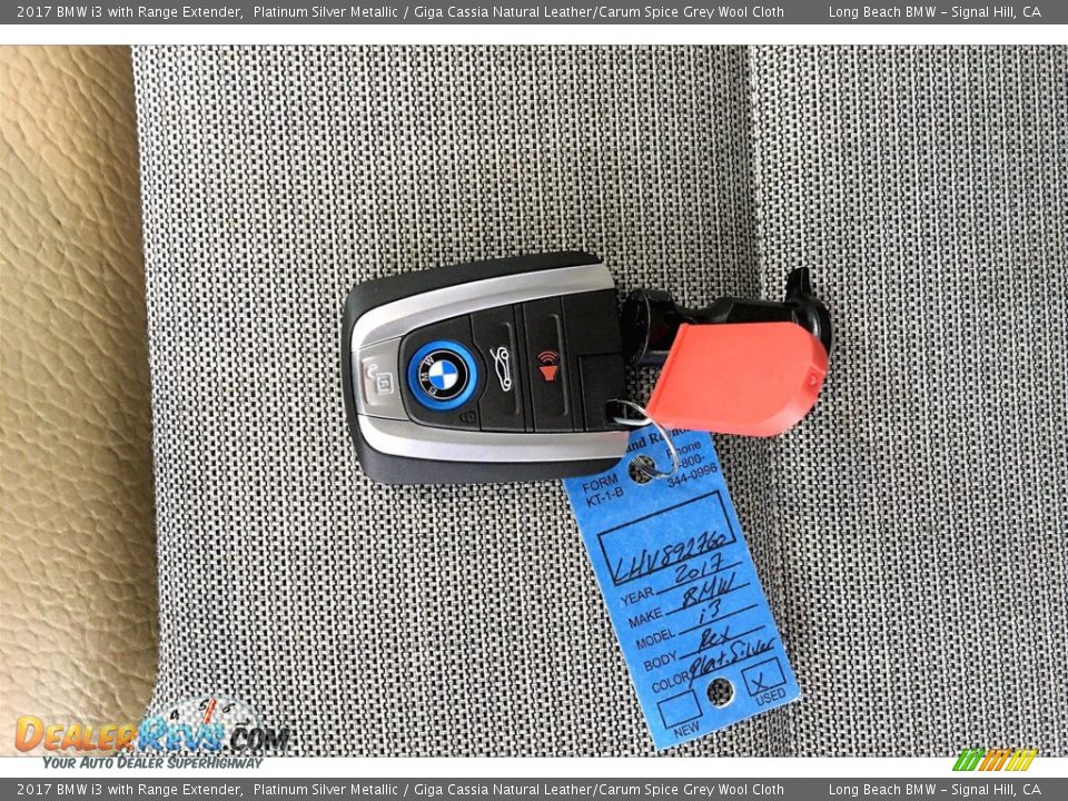 2017 BMW i3 with Range Extender Platinum Silver Metallic / Giga Cassia Natural Leather/Carum Spice Grey Wool Cloth Photo #11