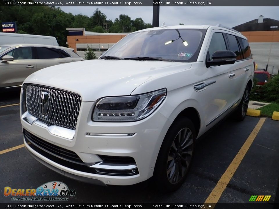 2018 Lincoln Navigator Select 4x4 White Platinum Metallic Tri-coat / Cappuccino Photo #1