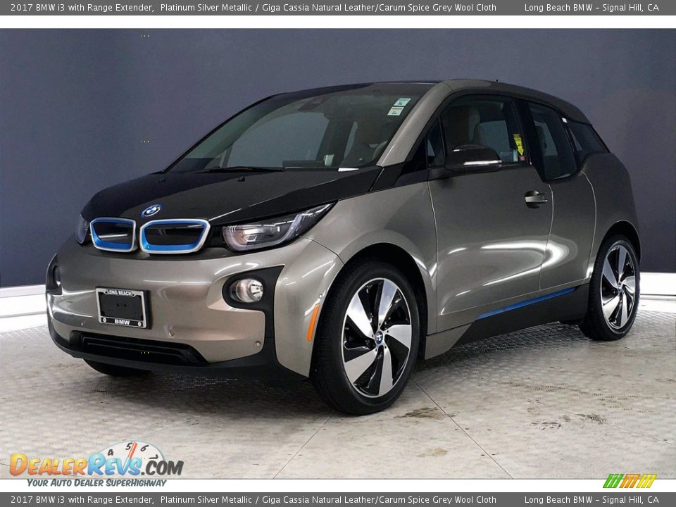 2017 BMW i3 with Range Extender Platinum Silver Metallic / Giga Cassia Natural Leather/Carum Spice Grey Wool Cloth Photo #12